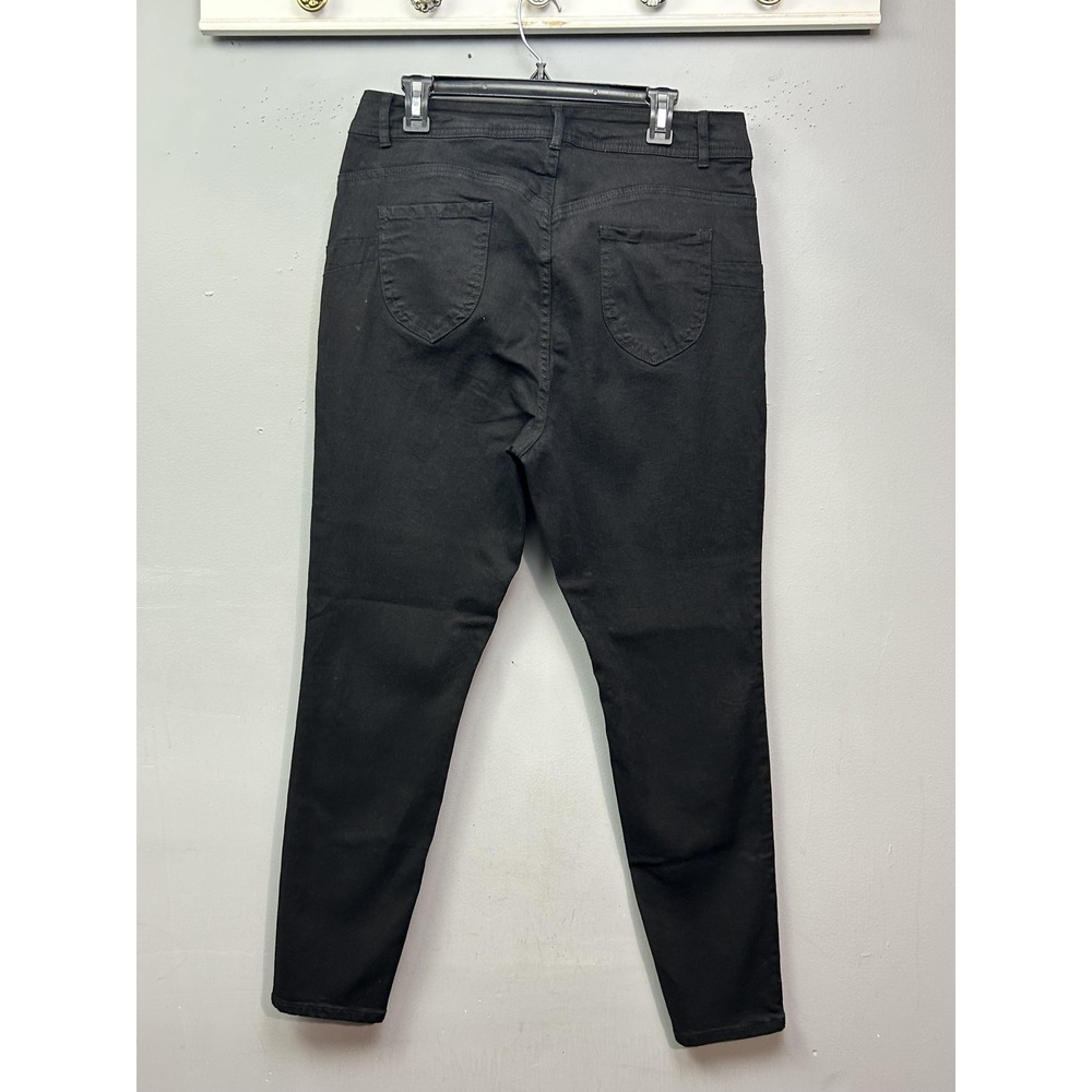 Ashley Stewart Jeans Womens 14 Regular Black Fearless Skinny Stretch High Rise - Picture 2 of 9